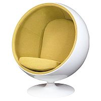 кресло eero ball chair бело-горчичное в Астрахани