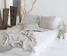 комплект плед с косами (180*220) и 2 наволочки (50*50) лён в Астрахани