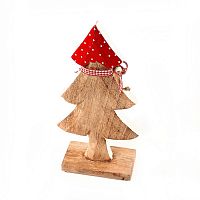 украшение новогоднее ель деревянная красная в горошек love tree, 28х12х6 см в Астрахани
