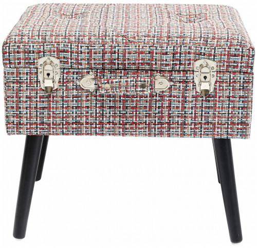 kare design пуф suitcase, коллекция "чемодан" 50*45*35, полиэстер, лен, полиуретан, сосна, красный в Астрахани
