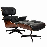 кресло eames style lounge chairчерное с коричневым в Астрахани