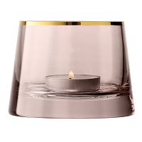 подсвечник стеклянный коричневый с золотым ободком для чайной свечи light, 6,6 см в Астрахани