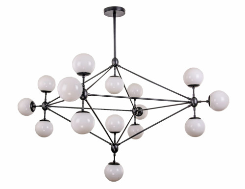 люстра modo 15 black+white черная, белые плафоны в Астрахани