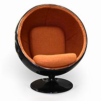 кресло ball chair черно-коричневое в Астрахани