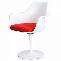 стул eero saarinen style tulip armchair красная подушка в Астрахани