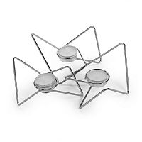набор подсвечников серебряных металлических для чайных свечей tri-angular loop, 7 см, 3 штуки в Астрахани