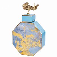 ваза керамическая с крышкой голубая с золотом 21*8*31см в Астрахани
