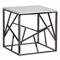 стол журнальный black chrome cube 55*55*56 см хром, белый в Астрахани