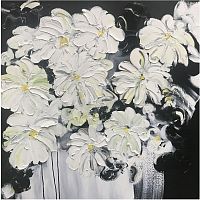 картина маслом великолепные цветочки 100*100 см. в Астрахани