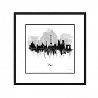 постер paris in black and white черный в Астрахани