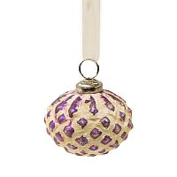 шар новогодний фиолетовый со снежным декором snow ball, 8х7х7 см в Астрахани