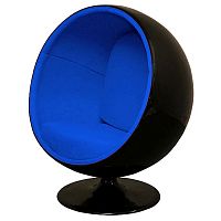 кресло eero ball chair синее с черным в Астрахани