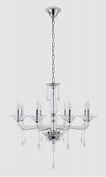 подвесная люстра crystal lux monica sp8 chrome/transparent в Астрахани