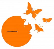 часы настенные оранжевые бабочки butterfly в Астрахани