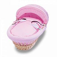 колыбель-переноска gift wicker moses basket натуральная, розовое белье в Астрахани