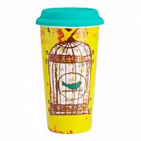 термостакан с силиконовой крышкой bird in cage в Астрахани