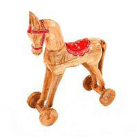 украшение новогоднее лошадка на колесах christmas horse, 40х30х13 см в Астрахани
